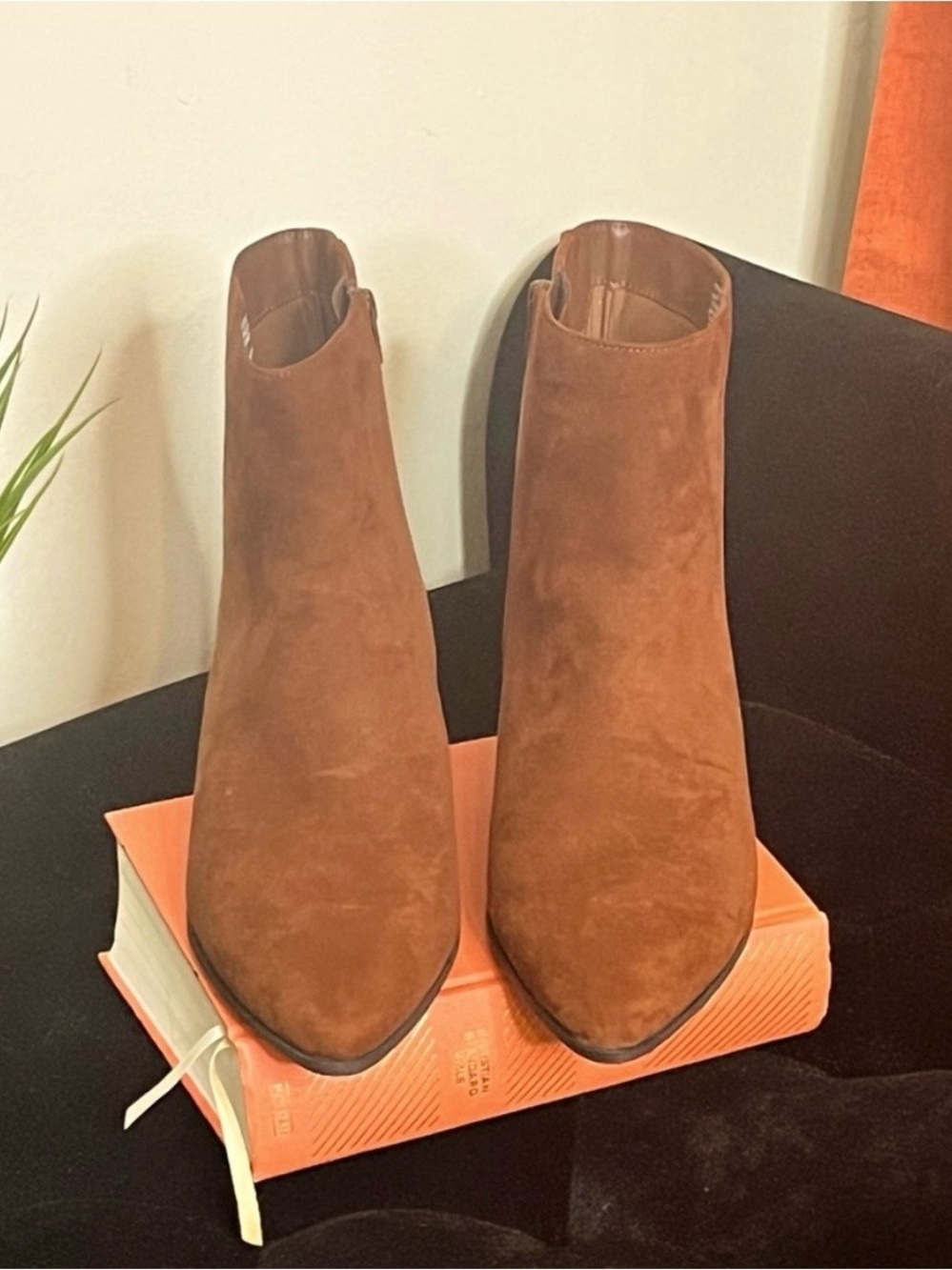 Brown Rust Suede Ankle Boots